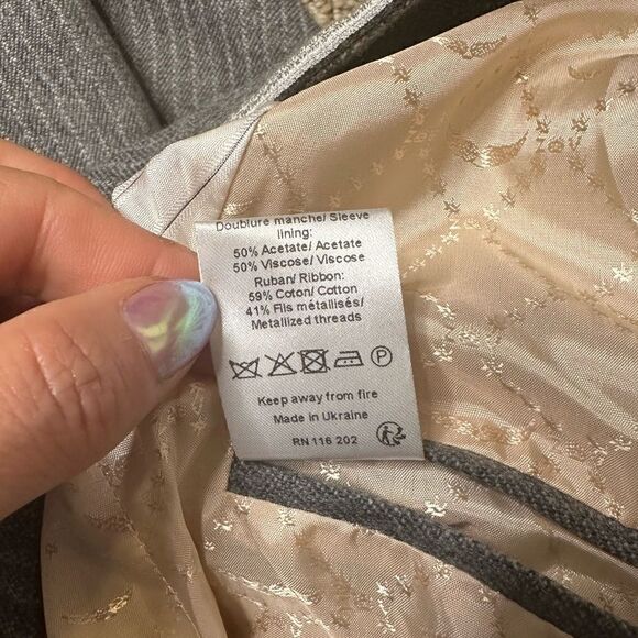 Zadig & Voltaire Ville Grey Military Style Wool Blend Blazer size 36 NWT - Picture 14 of 16